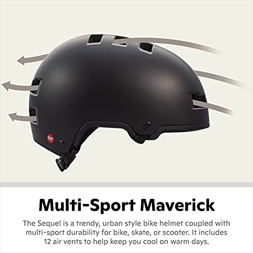 Schwinn Sequel ERT Bike Helmet for Adult Men Women Ages 14 and Up, Can Fit Head Circumference 58-61 cm, 12 Vents, Removeable Padding, Adjustable Fit, Large Black
