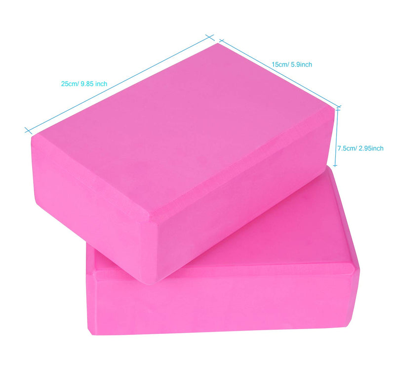 Exerz Yoga Gear Set 4 Pieces - Wheel / 2 Blocks/Belt - for Yoga, Pilates, Other Fitness Workouts - Stretch, Balance, Support - for All Levels (Yoga Wheel Set - Pink)