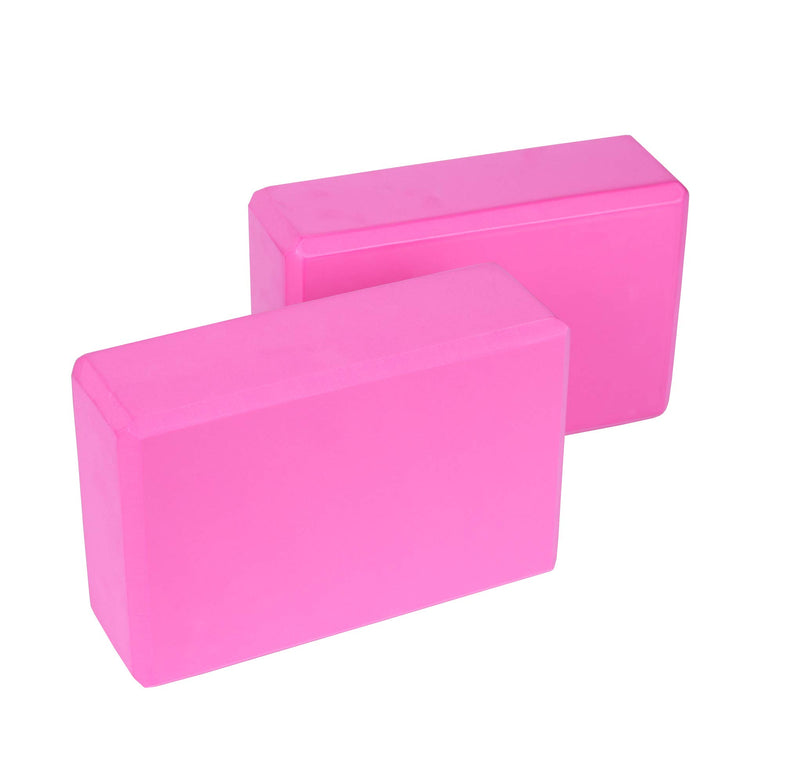 Exerz Yoga Gear Set 4 Pieces - Wheel / 2 Blocks/Belt - for Yoga, Pilates, Other Fitness Workouts - Stretch, Balance, Support - for All Levels (Yoga Wheel Set - Pink)