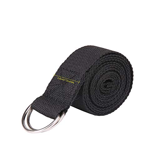 Exerz Yoga Wheel Block Belt 4pcs Essential Set - incl. 1 x Wheel; 2 x Blocks; 1 x Belt - For Yoga, Pilates, and Other Fitness Workouts - Stretch, Balance, Support (Black)