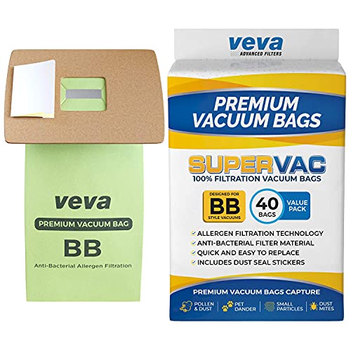 40 Pack Type BB Vacuum Bags for Oreck Handheld Canister Vacuum PKBB12DW, BB180, BB280, BB850, BB870, BB880, BB900, BB1000, BB1100, BB1200, CC1600
