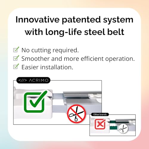 ACRIMO Solar Powered Motorized Curtain Rail, ACRIMO Smart Curtain Rail Kit Without Electrical Installation, Length up to 4 meters