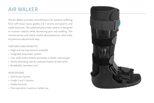 Centec Air Walker Boot - Medical Grade Immobilization for Strains, Sprains & Stable Fractures | Breathable Material (Low Top, High Top) (LOW TOP/XS)