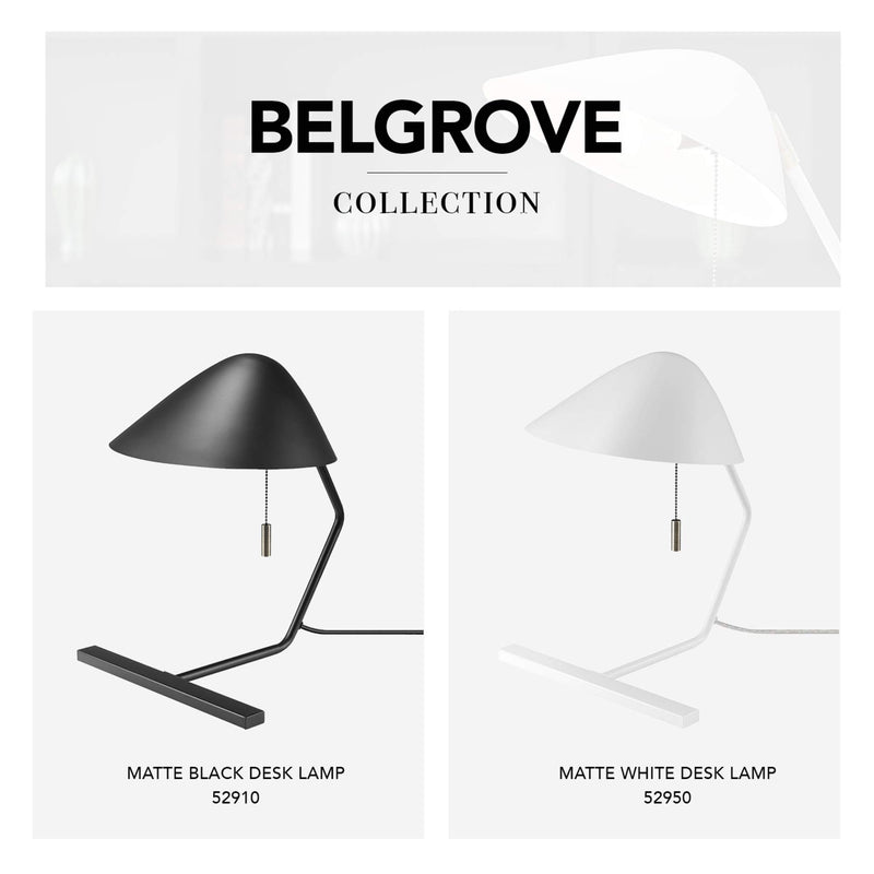 GLOBE Electric | 52910 Belgrove Mid-Century Modern Desk Lamp | Black