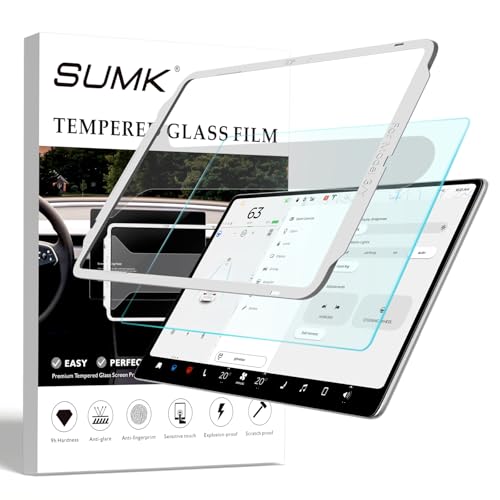 SUMK Tempered Glass Screen Protector for Tesla Model Y/3
