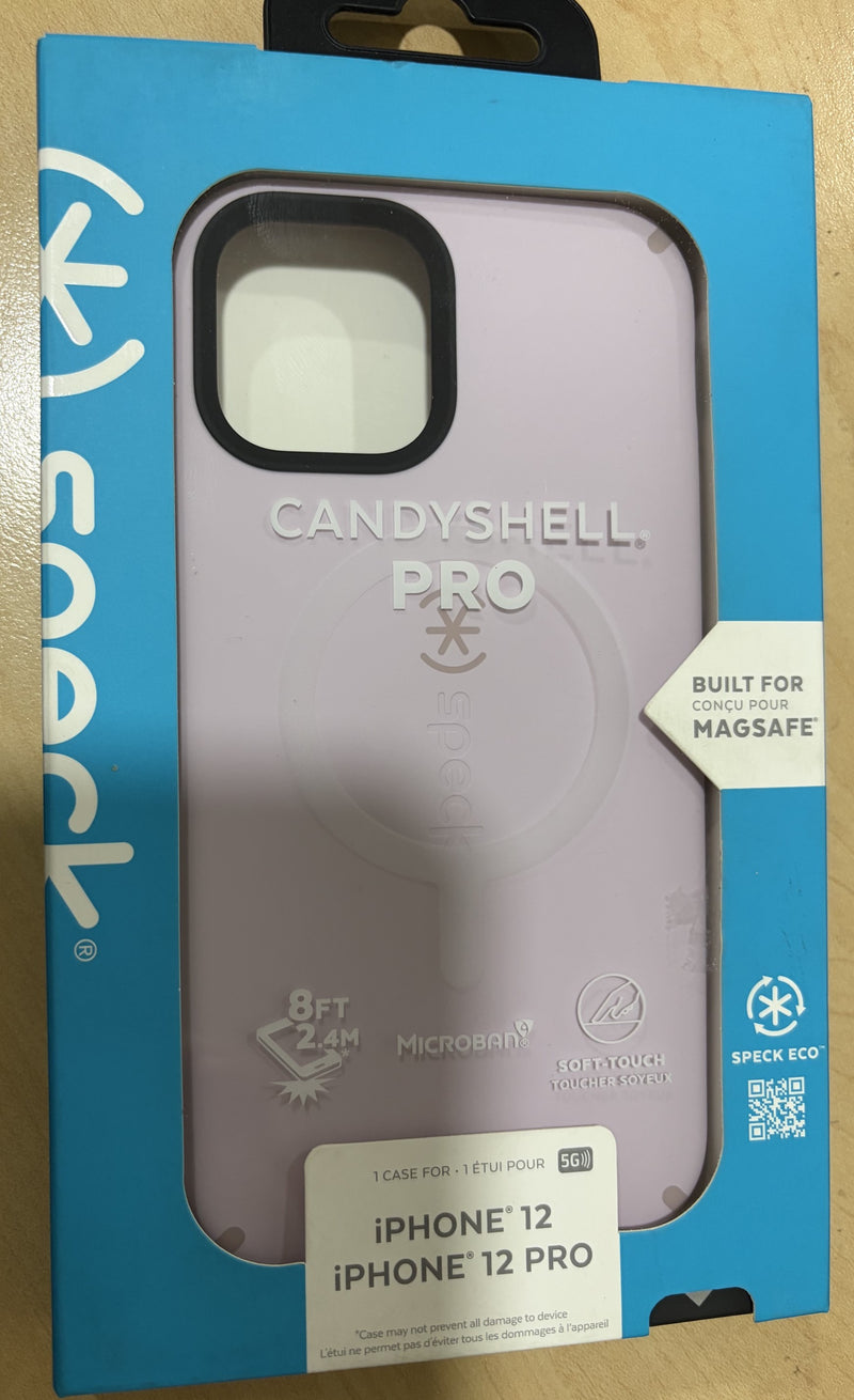 Speck Products Candyshell Pro Case fits iPhone 12 and 12 Pro, 6.1" Model, Compatible with MagSafe, Soft Lilac/Carnation Petal
