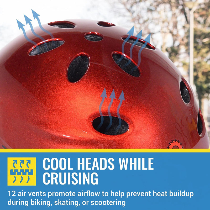 Razor V-12 Child Multi-Sport Helmet – Kids Bike & Skate Helmet (Burnt Orange)