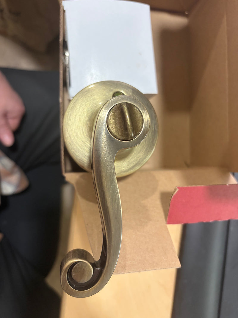 Kwikset 400LL 5 RCAL RCS LH Antique Brass Lido Entry Lever 94002-114
