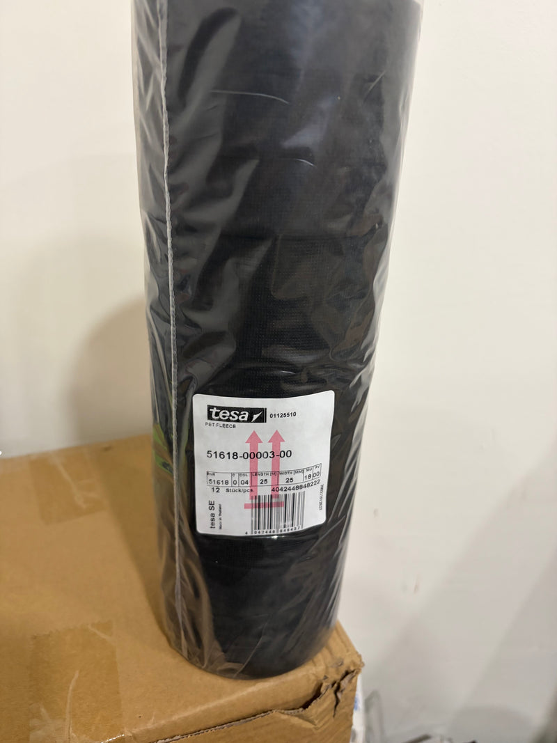 tesa PET Fleece Wire Harness Tape (51618): 5/8 in. x 82 ft. (Black) 12pack