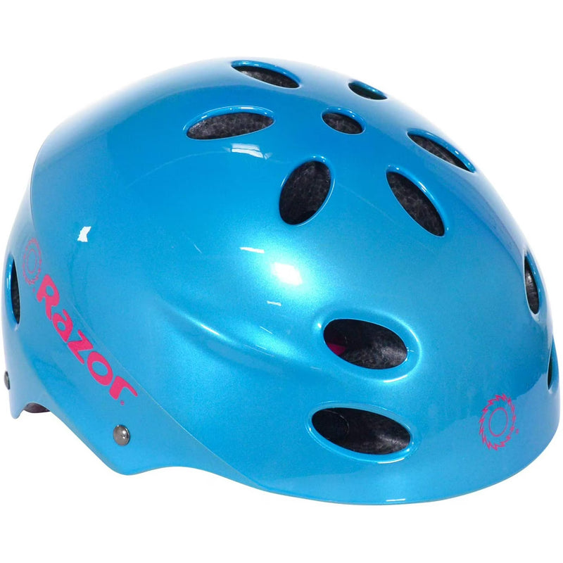 Razor V-12 Multi-Sport Helmet - CPSC Approved Kid’s Helmet with Adjustable Strap - Lightweight Kid’s Bike Helmet with Foam Padding for ?Cycling & Skateboarding | Blue