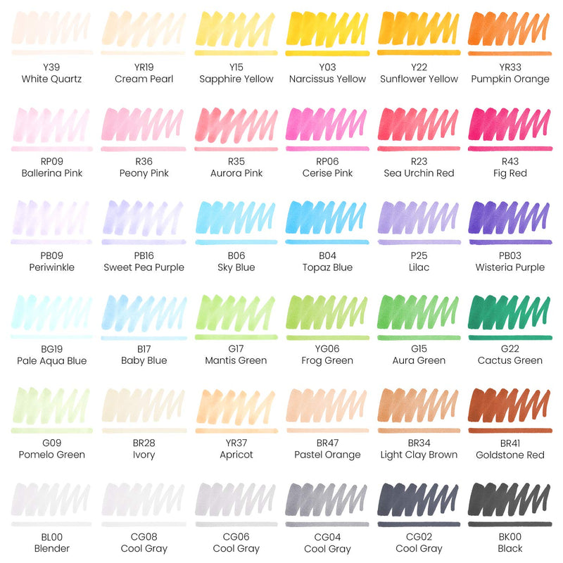Arteza EverBlend™ Ultra Art Markers, Tropical Tones - Set of 36