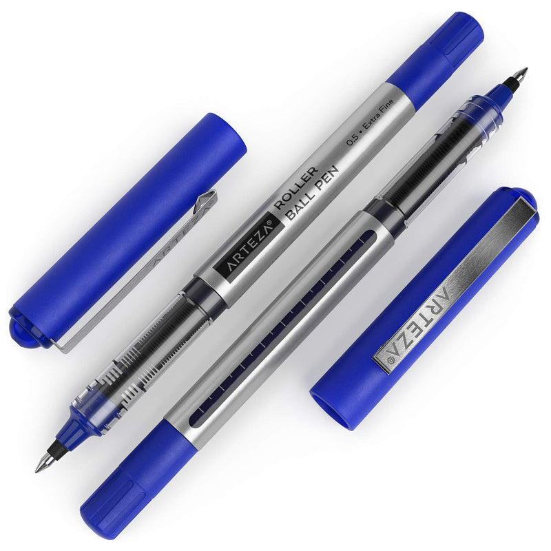 Arteza Roller Ball Pens, Blue, 0.5mm Nib - Pack of 20