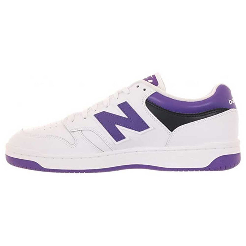 New Balance Unisex-Adult BB480 V1 Sneaker, White/Prism Purple/Black, 9
