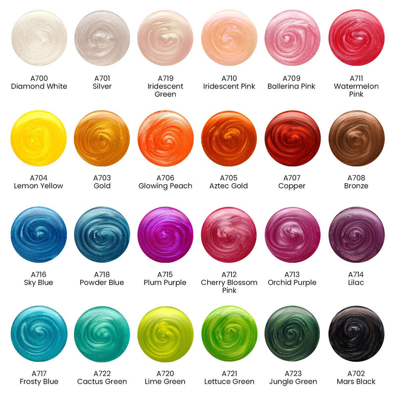 Arteza Metallic Watercolor Paint, Half-Pans - Set of 24