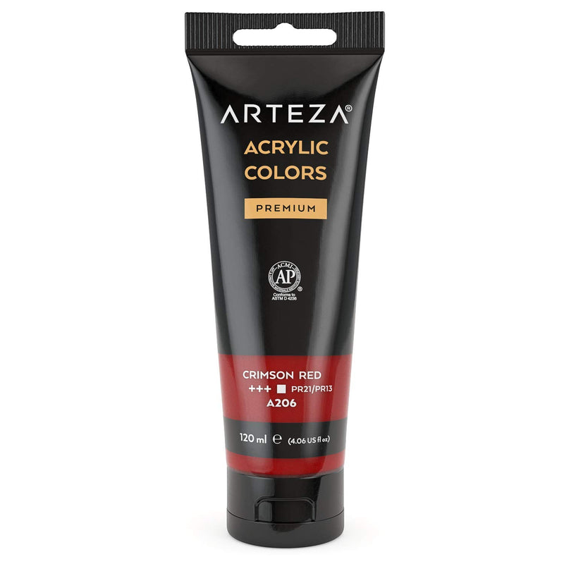Arteza Acrylic Paint, 4oz Tube - Crimson Red A105