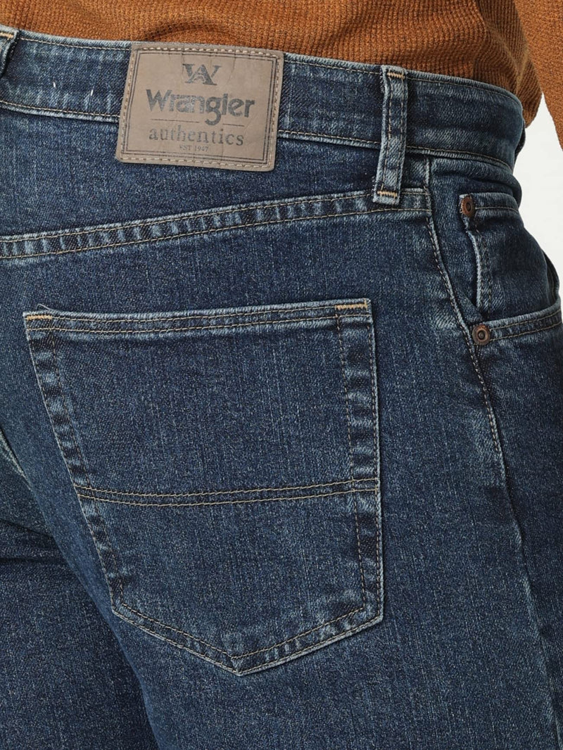 Wrangler Authentics Men's Big & Tall Regular Fit Comfort Flex Waist Jean, Dark Stonewash, 60W x 30L