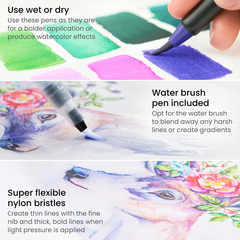 Arteza Real Brush Pens®, Magic Forest Tones - Set of 12