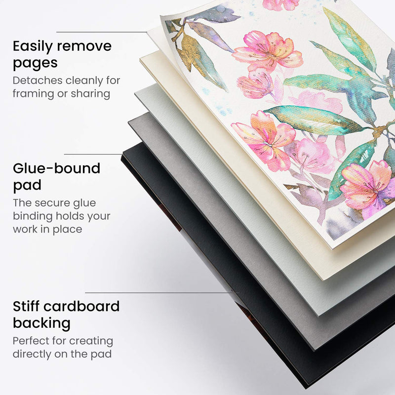 Arteza Mixed Media Pad, 5 Tones, 9" x 12” - 25 Sheets
