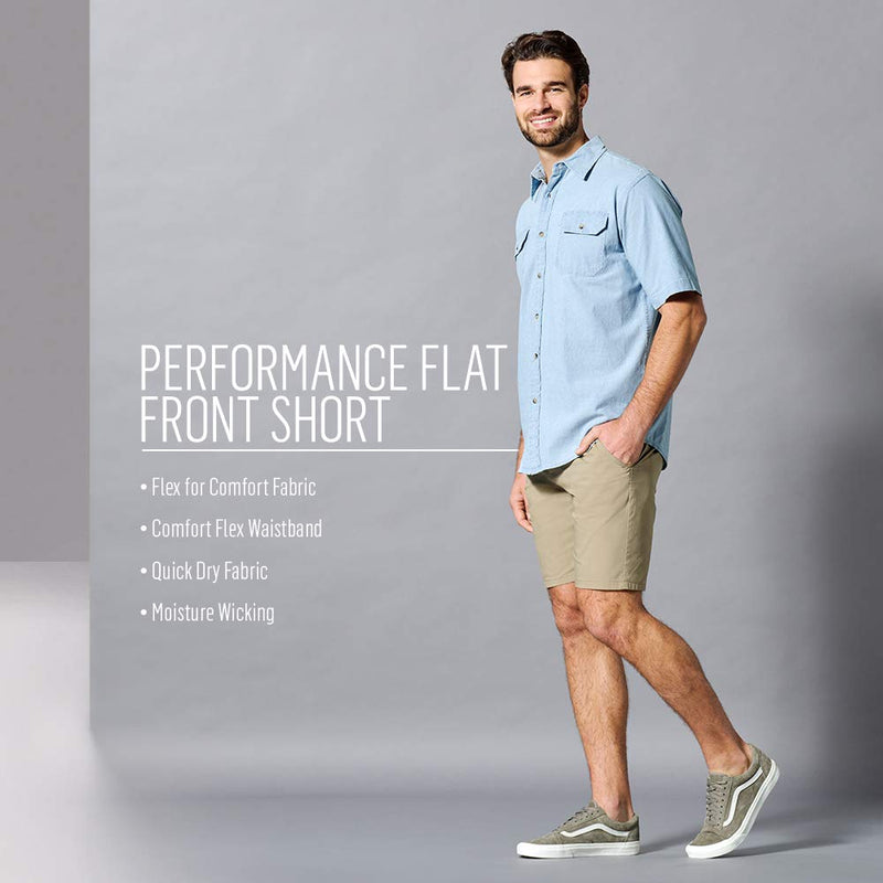Wrangler Authentics Men's Performance Comfort Flex Flat Front Short, Galaxy Blue, 32