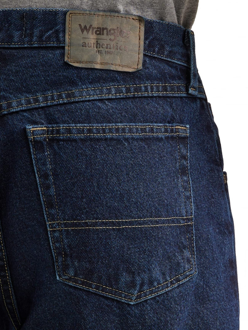 Wrangler Authentics Men's Big & Tall Classic 5-Pocket Relaxed Fit Cotton Jean, Dark Rinse, 46W X 32L