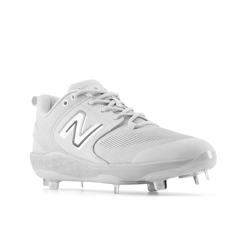 New Balance Men's Fresh Foam X 3000 V6 Metal Baseball Shoe, Grey/White, 14