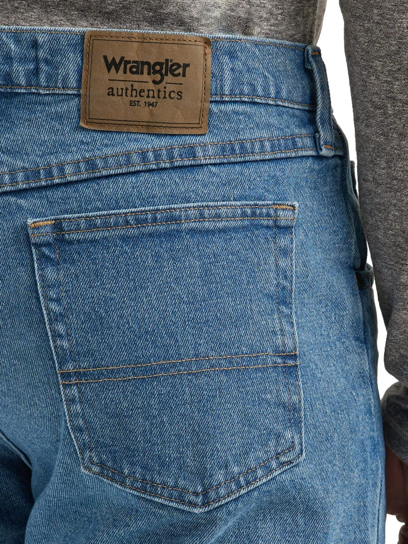 Wrangler Authentics Men's Classic 5-Pocket Relaxed Fit Jean, Light Stonewash Flex, 42W x 32L