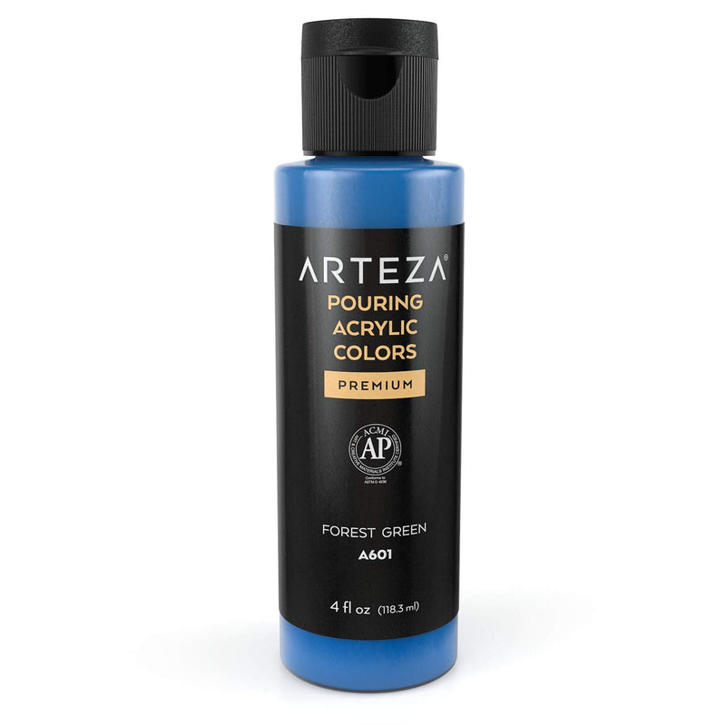 Arteza Pouring Acrylic Paint, Aqua Tones, 4oz Bottles - Set of 4