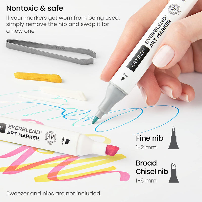 Arteza EverBlend™ Ultra Art Markers, Manga Tones - 36 Colors