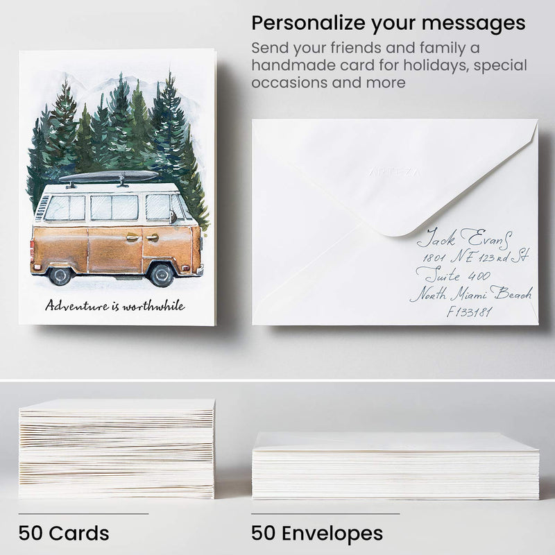 Arteza Expert Watercolor Cards & Envelopes, 100% Cotton, 5" x 7", 25 Sheets - Pack of 2