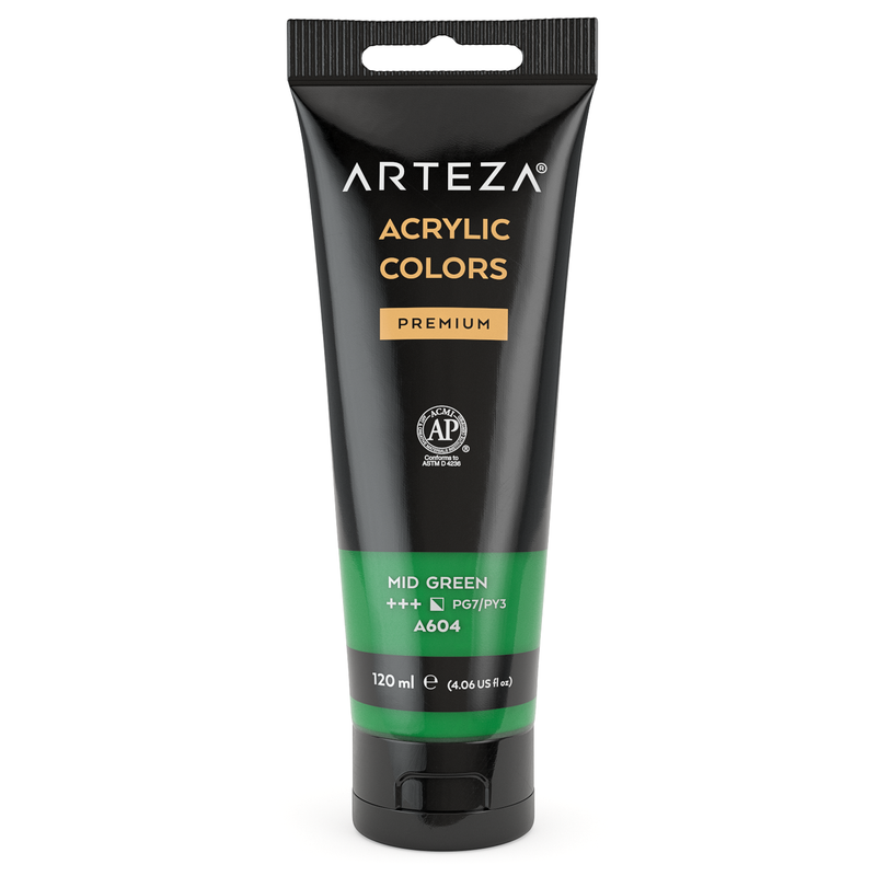 Arteza Acrylic Paint, 4oz Tube - Mid Green A159
