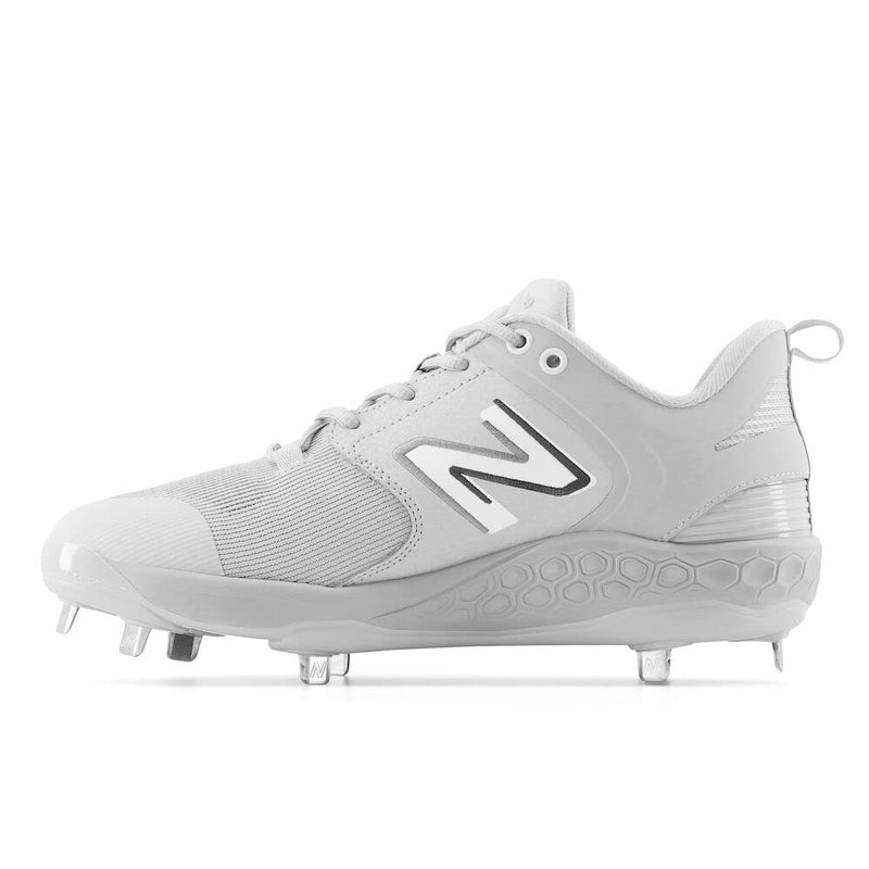 New Balance Men's Fresh Foam X 3000 V6 Metal Baseball Shoe, Grey/White, 14