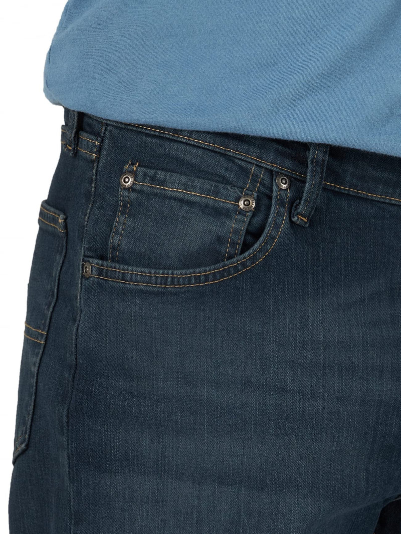 Wrangler Authentics Men's Classic 5-Pocket Relaxed Fit Jean, Military Blue Flex, 36W x 30L