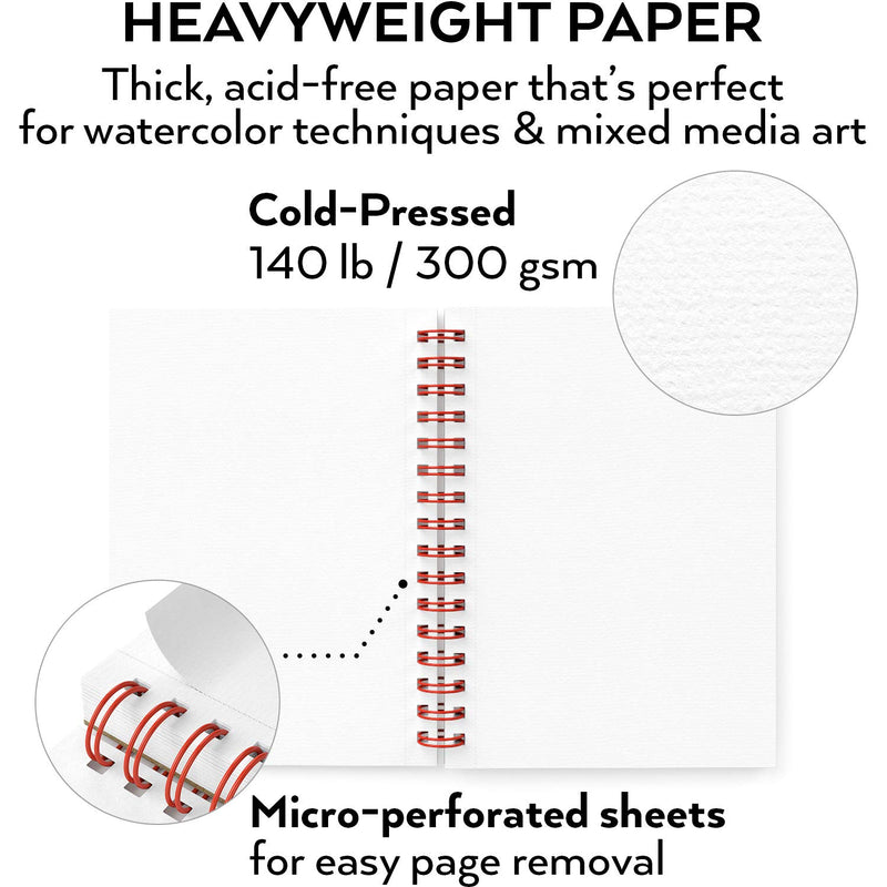 Arteza Watercolor Pad, 5.5" x 8.5", 30 sheets - Pack of 3