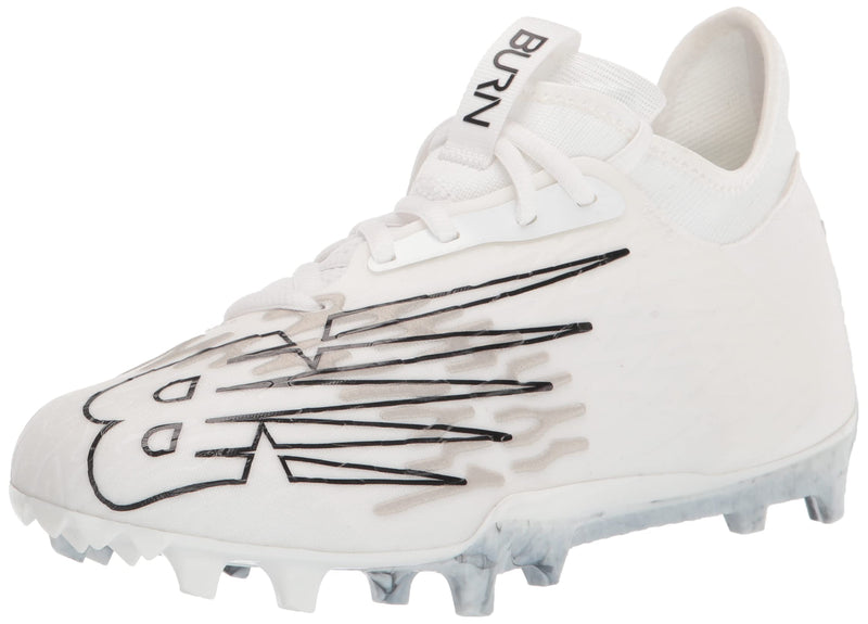 New Balance Men's Burn X 3 Speed Lacrosse Shoe, White/Dynomite, 11