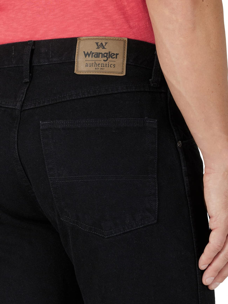 Wrangler Authentics Men's Classic 5-Pocket Regular Fit Cotton Jean, Black, 36W x 30L