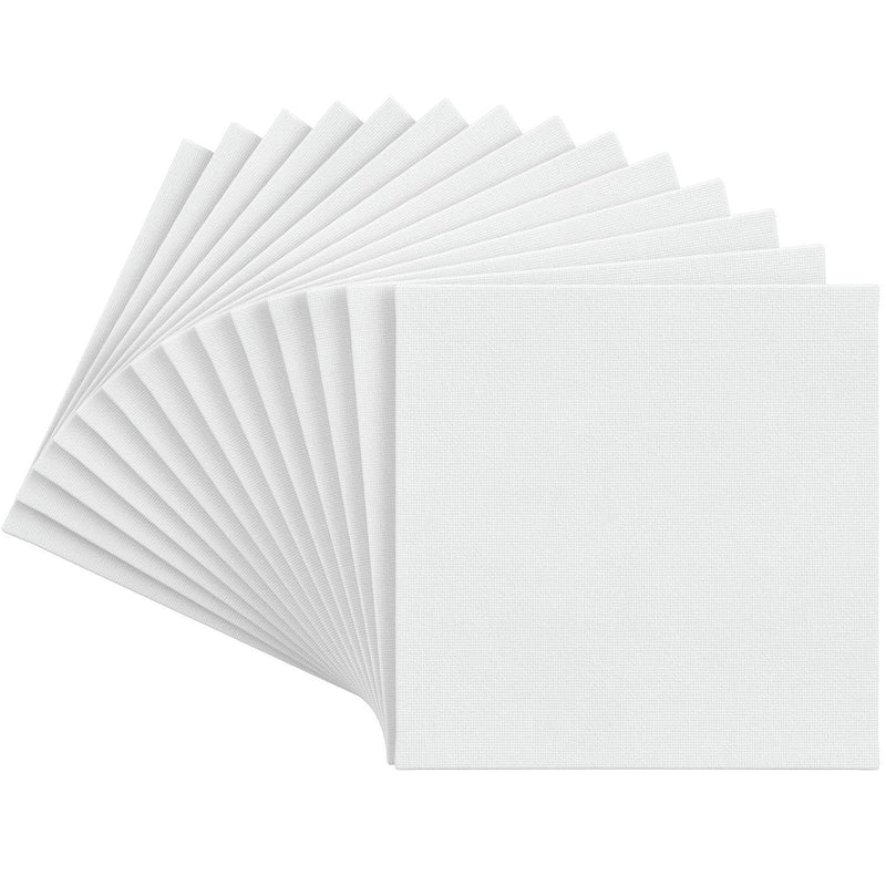 Arteza Classic Canvas Panels, 8" x 8" - 8 oz Gesso-Primed - Pack of 14