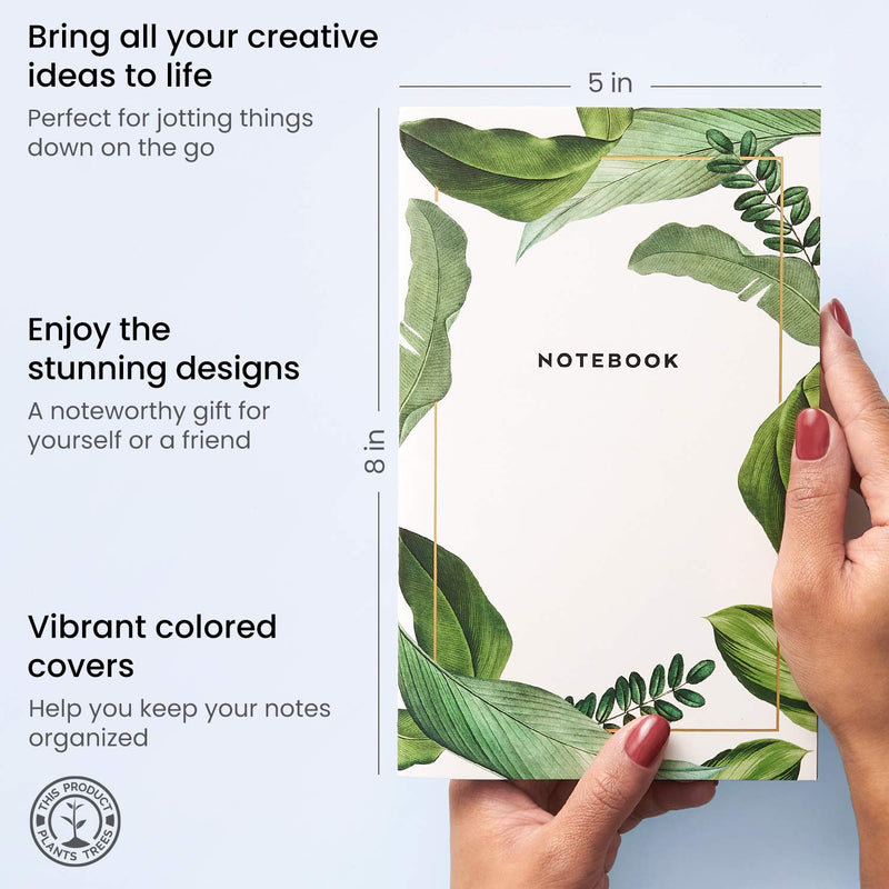 Arteza Pocket Notebooks, 40 Sheets, 5" x 8”- Set of 5