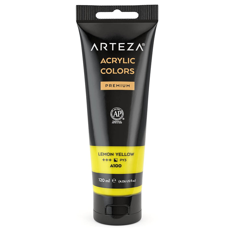 Arteza Acrylic Paint, 4oz Tube - Lemon Yellow A102