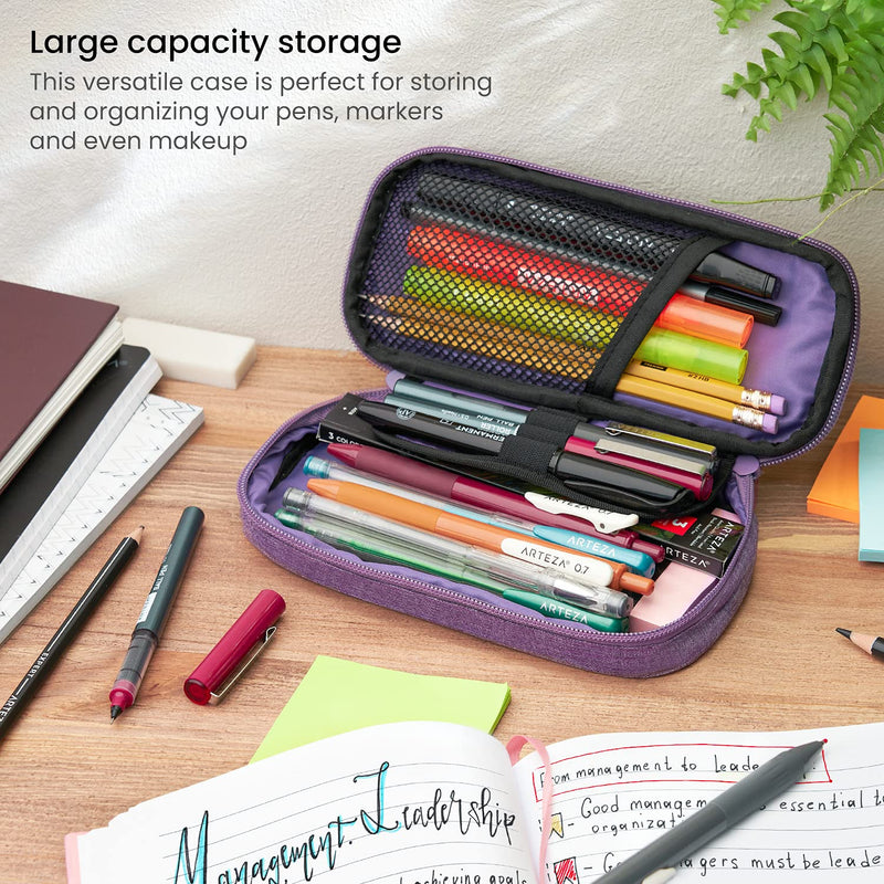 Arteza Pencil Case, Purple, Side Opening Pouch