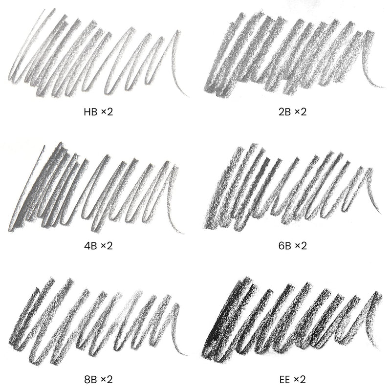 Arteza Woodless Graphite Pencils, Assorted Sizes - Set of 12