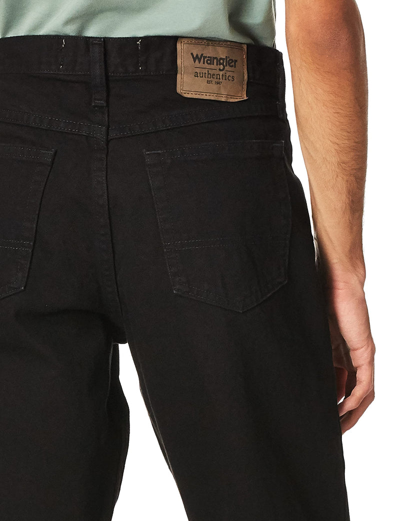 Wrangler Authentics Men's Classic 5-Pocket Relaxed Fit Cotton Jean, Black, 34W x 34L