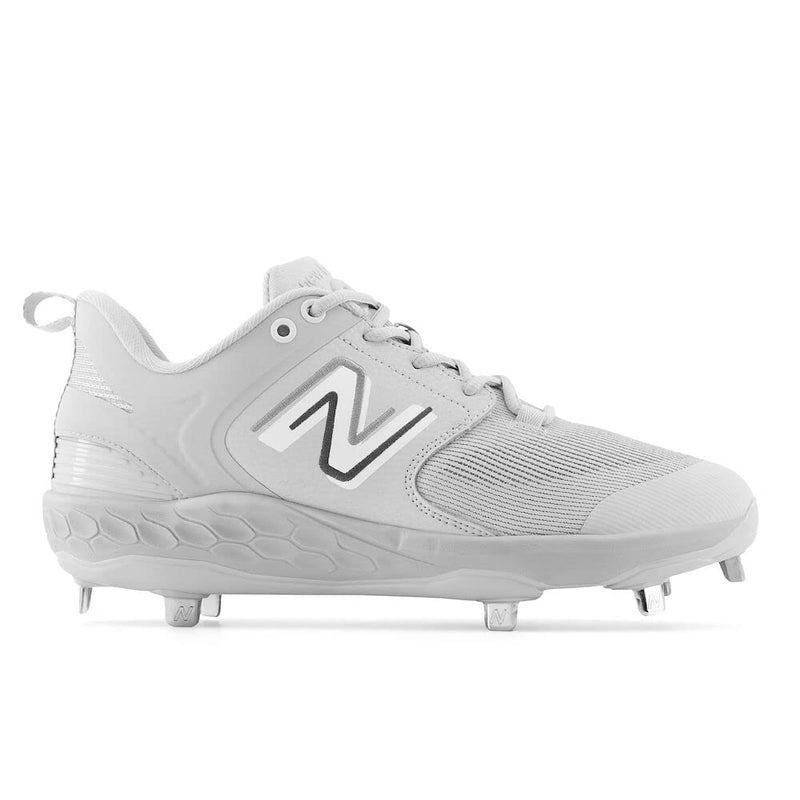 New Balance Men's Fresh Foam X 3000 V6 Metal Baseball Shoe, Grey/White, 14