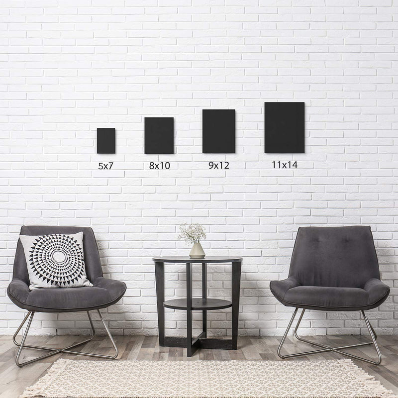 Arteza Classic Canvas Panels, Black, 9" x 12" - Pack of 14