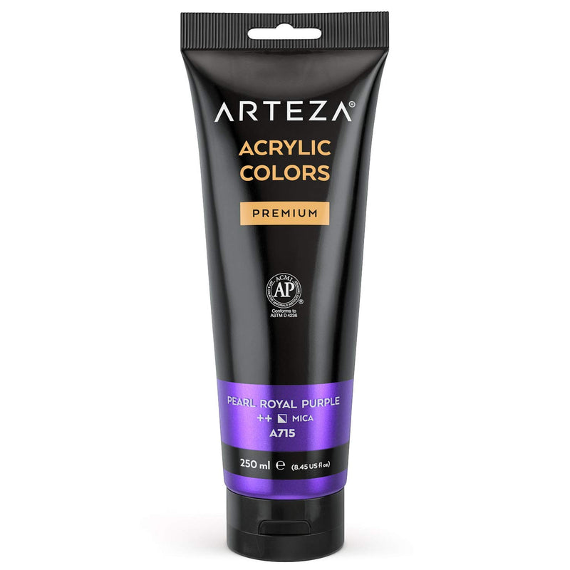 Arteza Metallic Acrylic Paint, 8.45 fl oz Tube - Pearl Royal Purple A209