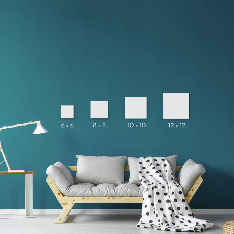 Arteza Classic Canvas Panels, 8" x 8" - 12.3 oz Gesso-Primed - Pack of 14