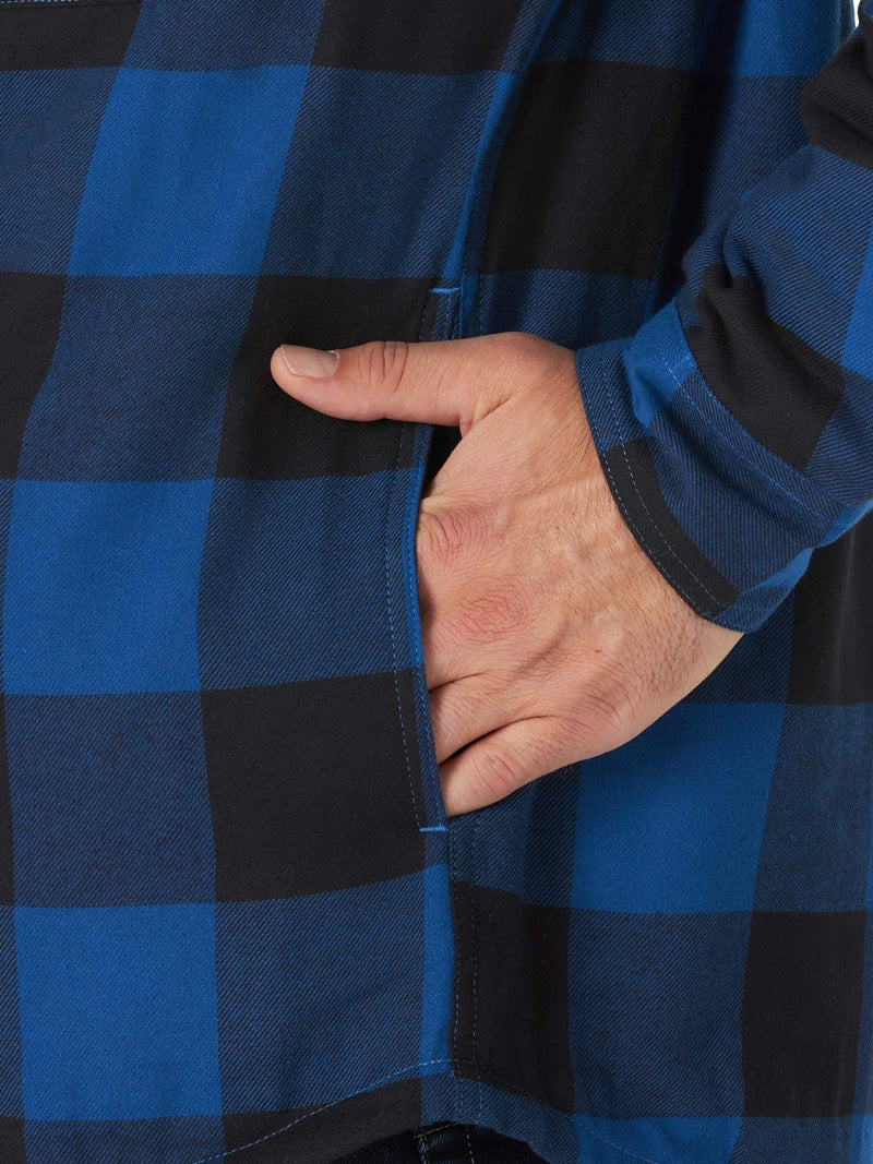 Wrangler Authentics Men's Long Sleeve Sherpa Lined Shirt Jacket, Blue Buffalo, XX-Large