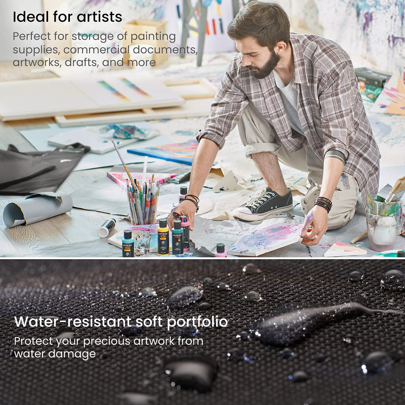 Arteza Soft Portfolio, Black, 20" x 26"