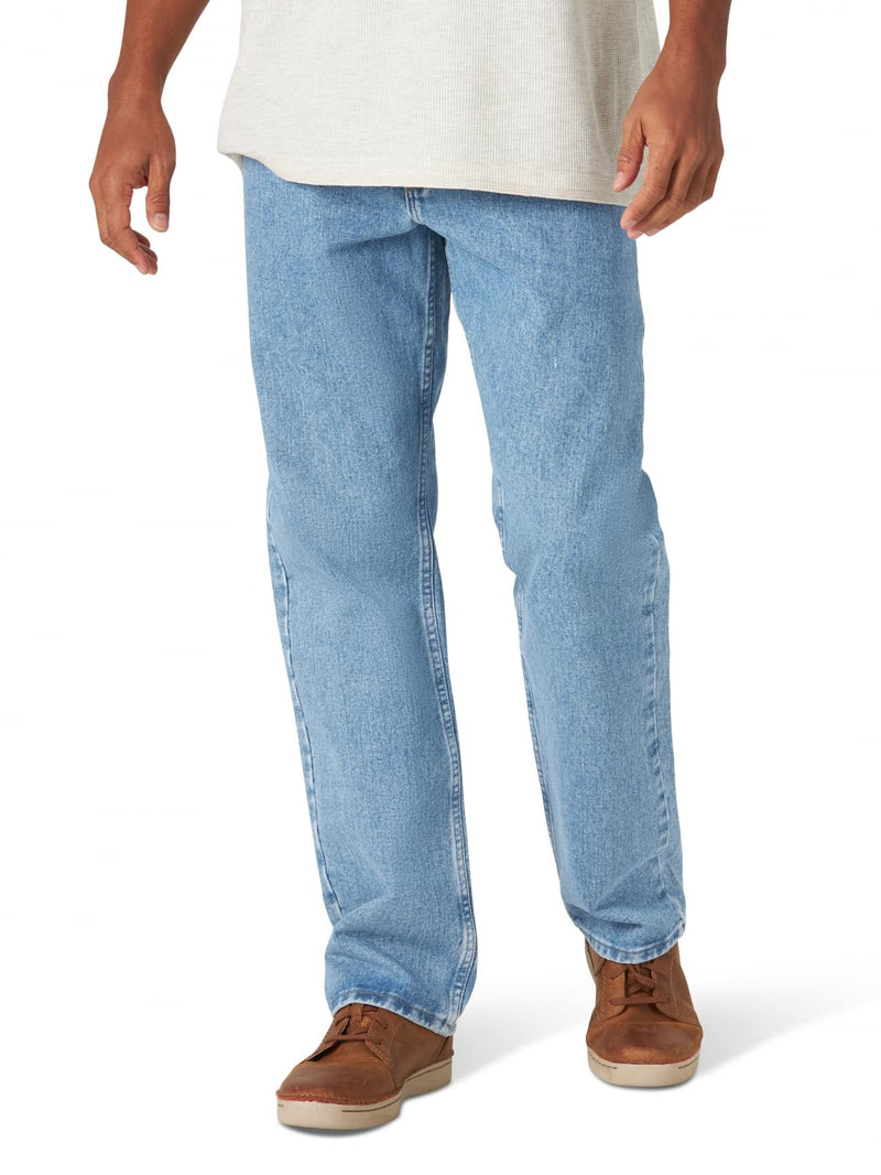 Wrangler Authentics Men's Classic 5-Pocket Relaxed Fit Cotton Jean, Stone Bleach, 38W x 30L