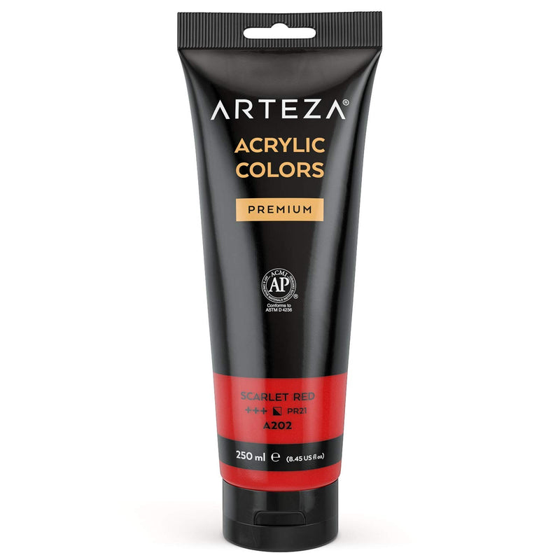 Arteza Acrylic Paint, 8.45oz Tube - Scarlet Red