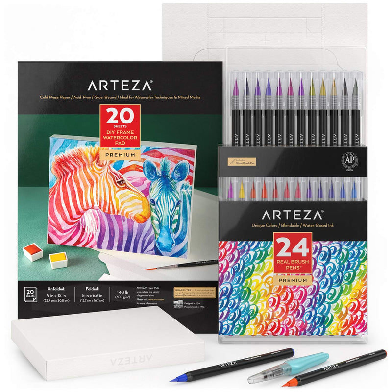 Arteza Watercolor Brush Pen Painting Art Set